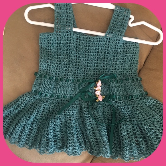 Infant Girl Hunter Green Dress - Picture 2 of 2